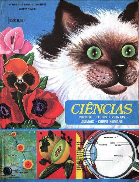 Capa do álbum Ciências (Universo - Flores e Plantas - Animais - Corpo Humano)