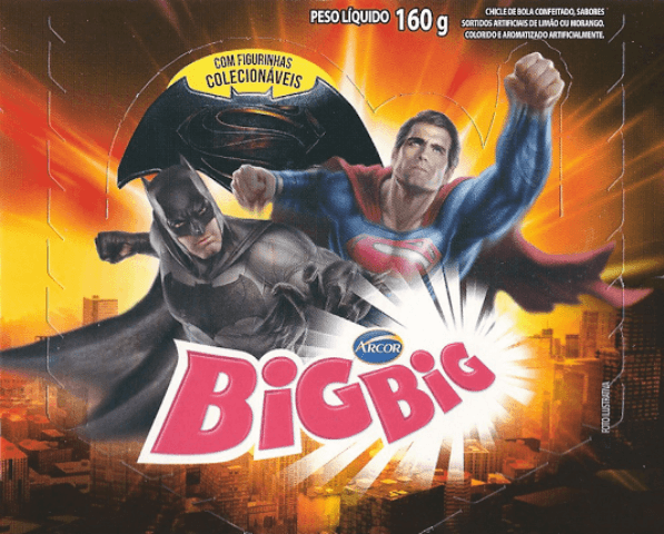 Capa do álbum Chicle de Bola Arcor Big Big Batman x Superman