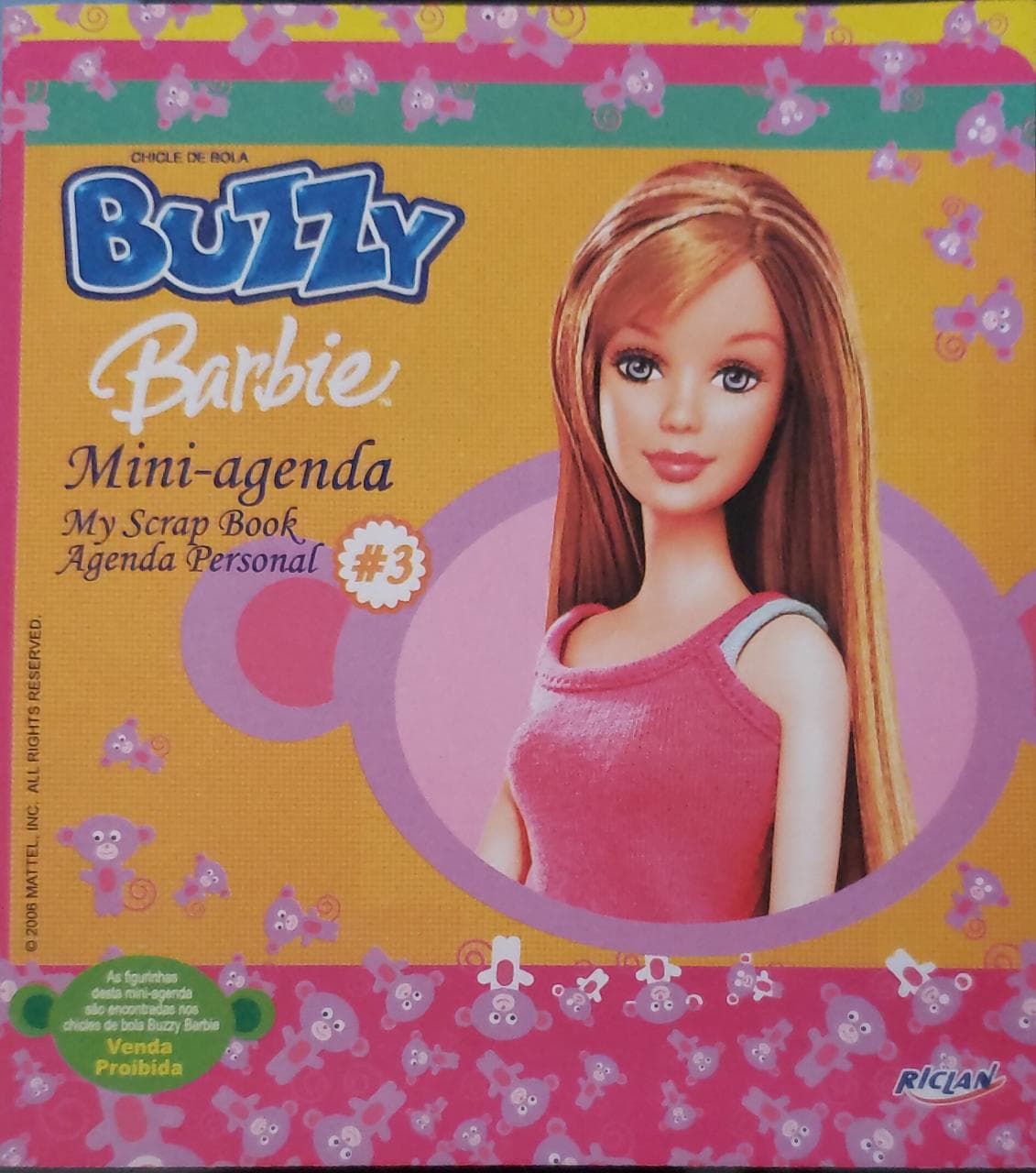 Capa do álbum Chicle de Bola Buzzy Barbie Miniagenda 3