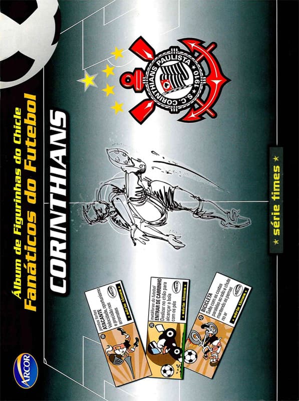 Capa do álbum Chicle de Bola Arcor Fanáticos do Futebol - Corinthians