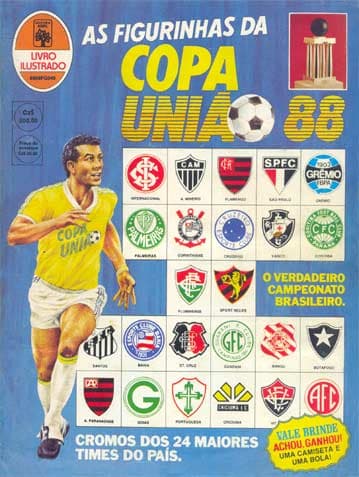 Capa do álbum As Figurinhas da Copa União 1988