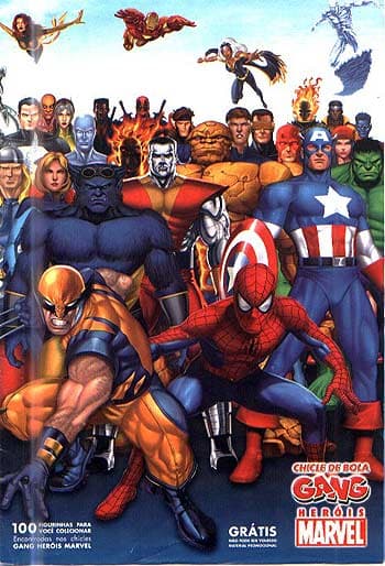 Capa do álbum Chicle de Bola Gang Heróis Marvel