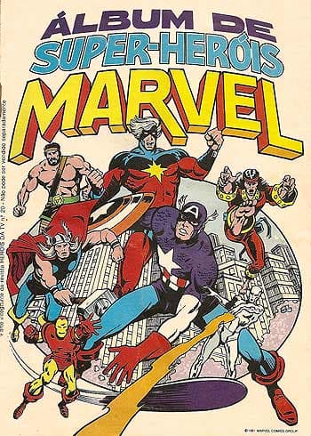 Capa do álbum Super Heróis Marvel 1981