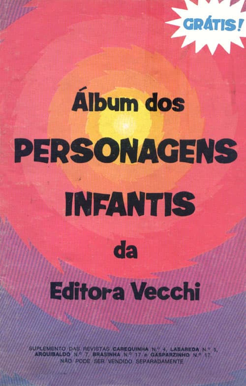 Capa do álbum Personagens Infantis da Editora Vecchi