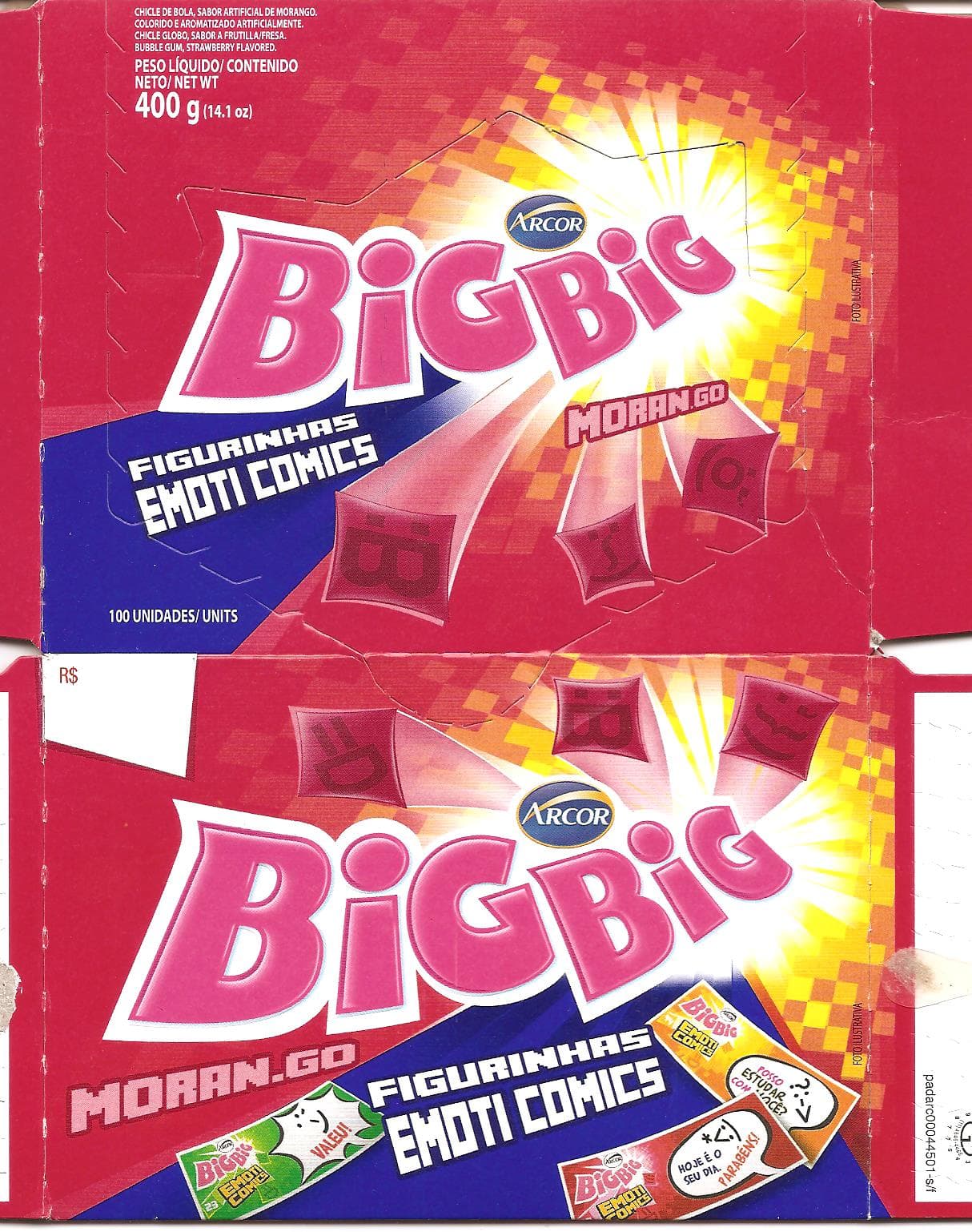 Capa do álbum Chicle de Bola Arcor Big Big Emoti Comics