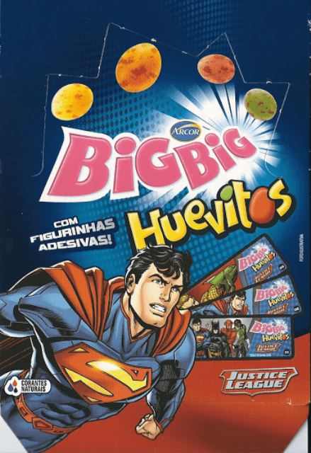 Capa do álbum Chicle de Bola Arcor Big Big Huevitos Liga da Justiça