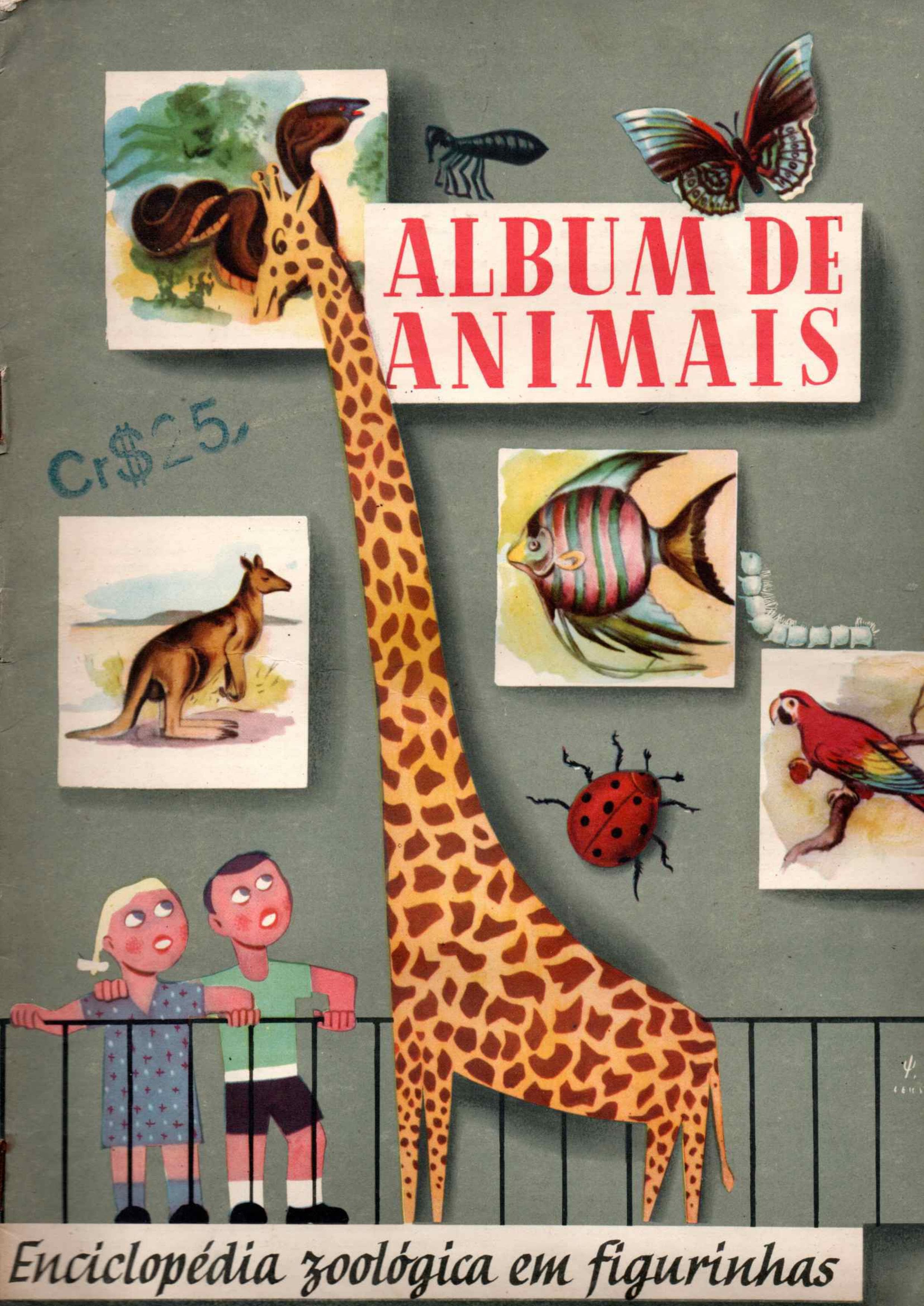 Capa do álbum Álbum de Animais Enciclopédia Zoológica em Figurinhas