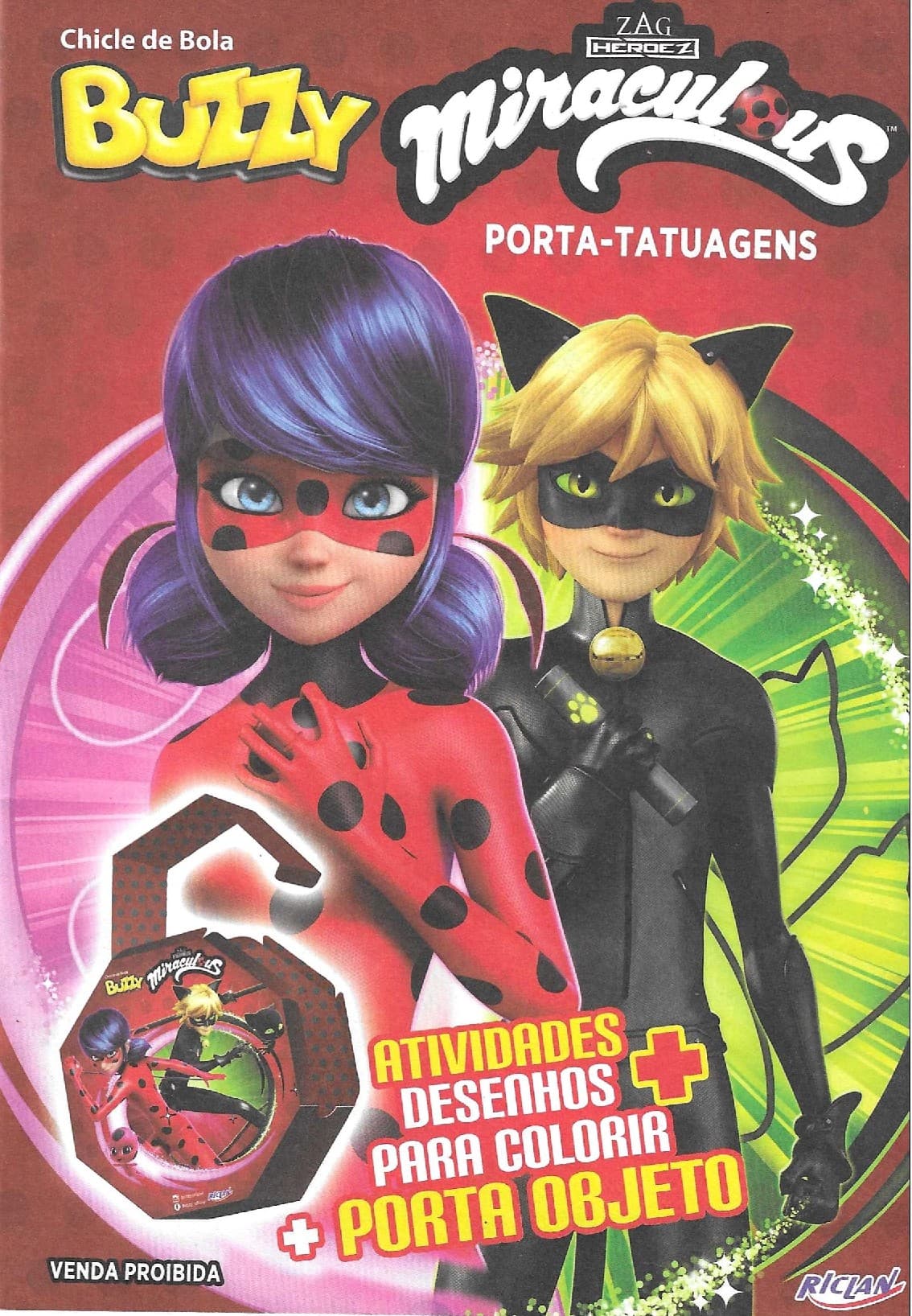Capa do álbum Chicle de Bola Buzzy Miraculous - Porta tatuagem
