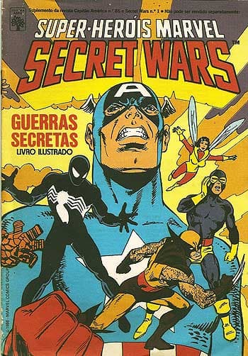 Capa do álbum Super Heróis Marvel - Secret Wars